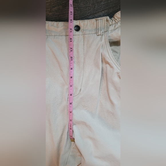 Vintg 80's Pants Women's 16 Khaki High Rise Straight Leg Pleated Elastic Waist - Picture 10 of 14